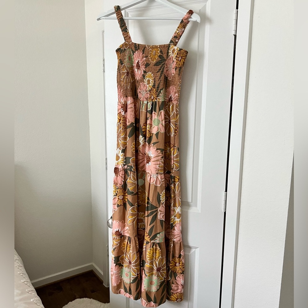 Roxy tiered sundress with floral print